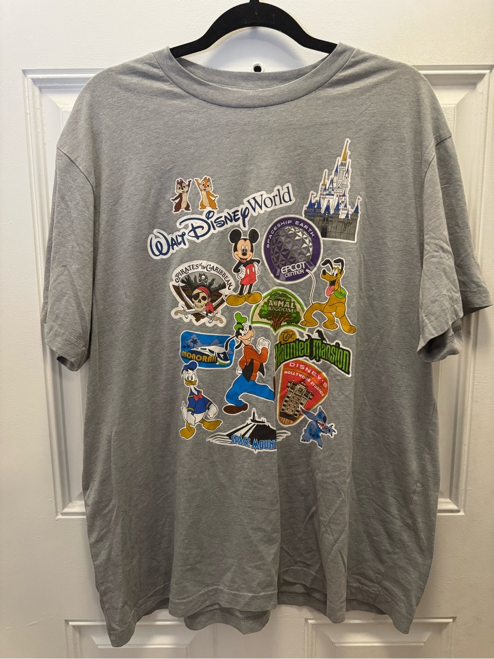 Disney Gray Graphic Tee - Classic Park Characters 0584